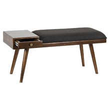 Kinsley Mango Wood Entryway Bench with Drawer